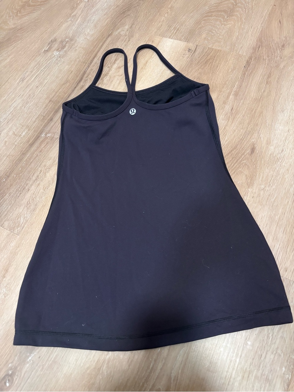 Lululemon Power Y Spaghetti Strap Tank Top Black Bra Lined Size 2